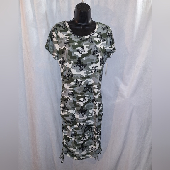 No Boundaries Green Camouflage Dress - Picture 1 of 6